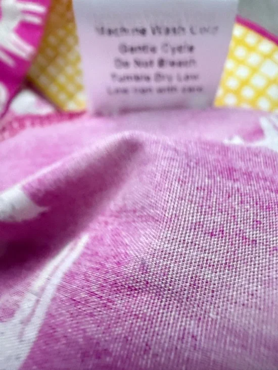 NWOT Uncle Frank Slow Fashion Dress XL Pink Tigers 🐯 Yellow Roll Up Cuffs Artist - Picture 9 of 11